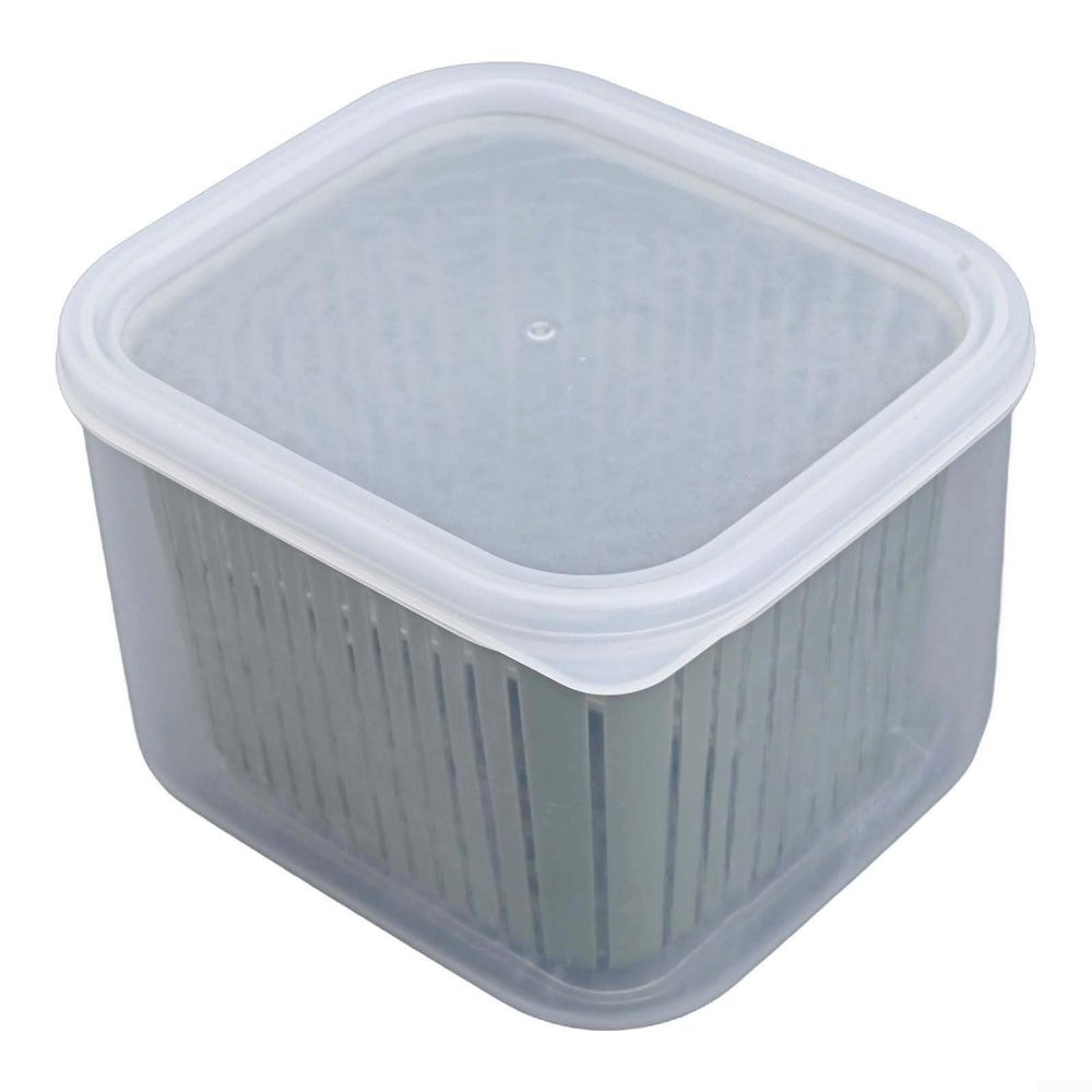 Gettimore Food Storage Container with Integrated Strainer for Various Foods (Green)