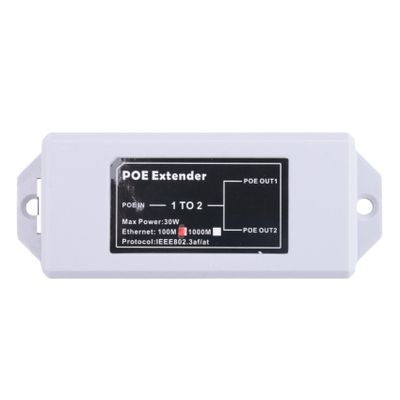 Okeeyseda 1-to-2-Port PoE Extender for NVR IP Cameras, Extends PoE Range by 100 m