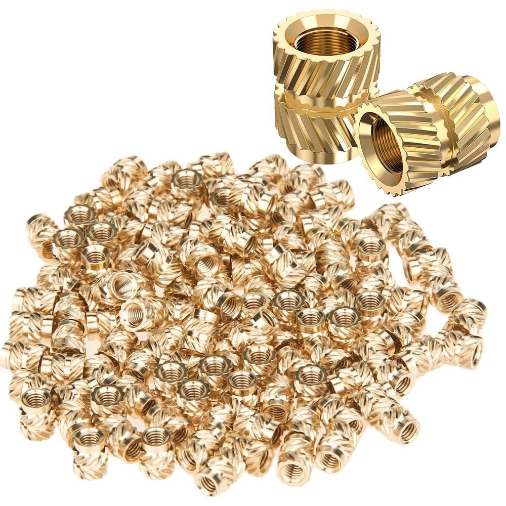 Okeeyseda 120-Piece M3 × 5.7 mm, OD 4.6 mm Knurled Brass Threaded Insert Set for 3D Printers