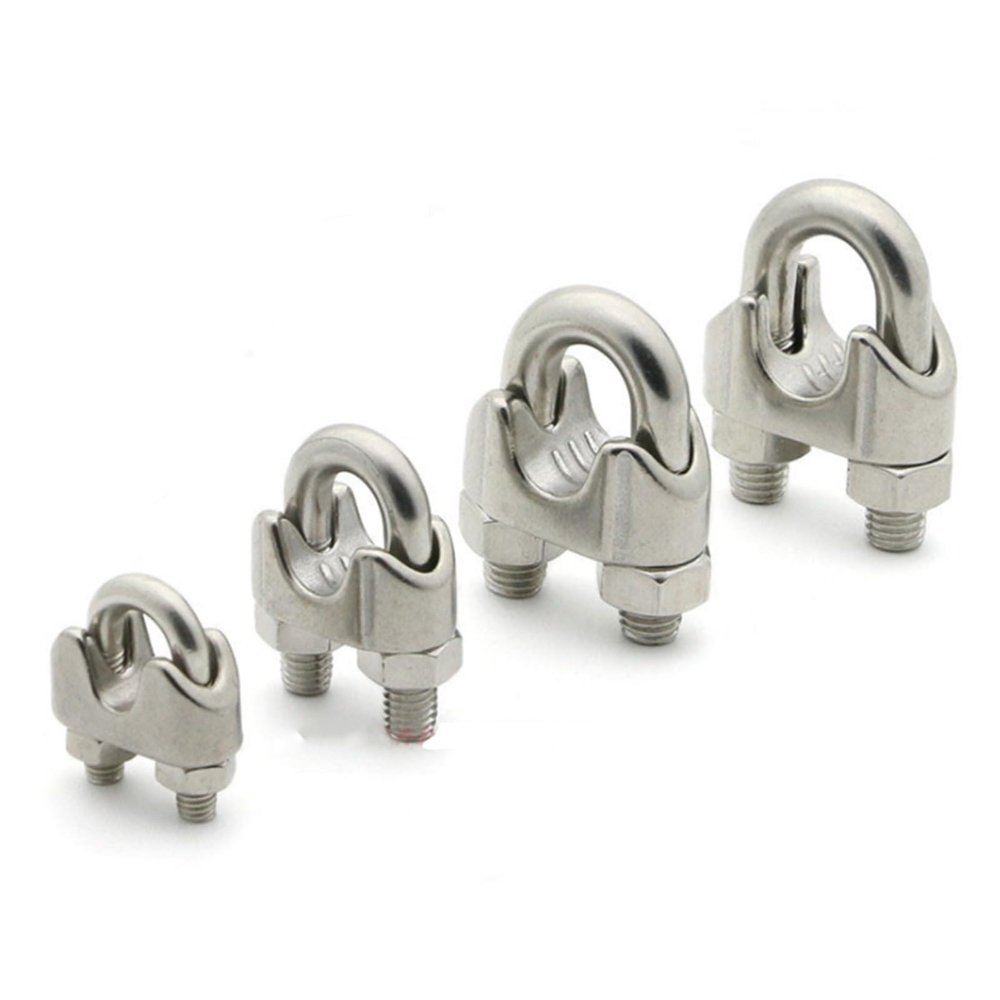 U-Type Wire Rope Clamp, M2/3/4/5/6/8/10/12/14 mm, 304 Stainless Steel, 2-Piece M6