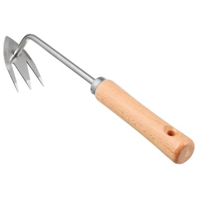 Supvox Multifunctional Stainless Steel Hand Weeder with Ergonomic Beech Wood Handle