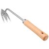 Supvox Multifunctional Stainless Steel Hand Weeder with Ergonomic Beech Wood Handle view 1