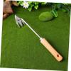 Supvox Multifunctional Stainless Steel Hand Weeder with Ergonomic Beech Wood Handle view 2