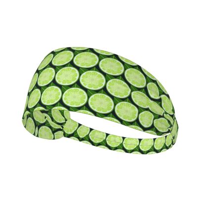 Sweatbands, Headbands with Lime Slice Pattern, Non-Slip Headband for Outdoor Sports, Workouts, and Running, for Men and Women