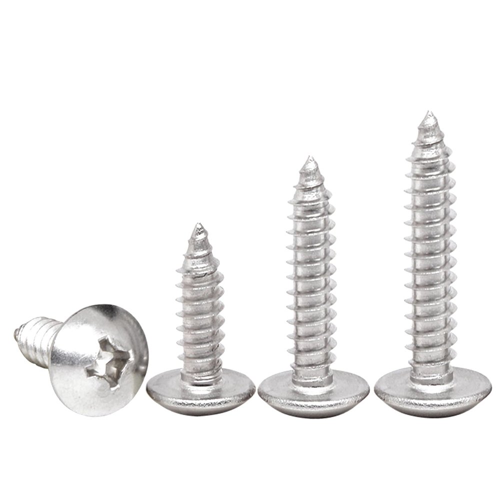 BACSHBY 20-Piece M4 x 30 mm Stainless Steel Self-Tapping Wood Screws, Phillips Round Head, Silver