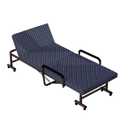 EYPKPL 6-Position Adjustable Folding Camping Cot with Mattress and Armrests, 300 kg Capacity