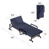 EYPKPL 6-Position Adjustable Folding Camping Cot with Mattress and Armrests, 300 kg Capacity view 2