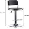 Generic Bar Stool Set, Adjustable Black PU Swivel Stool with Backrest view 3
