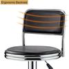 Generic Bar Stool Set, Adjustable Black PU Swivel Stool with Backrest view 4
