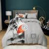 3-Piece Duvet Cover Set 150 x 200 cm, Gray Oriental Ink Painting Pattern view 2