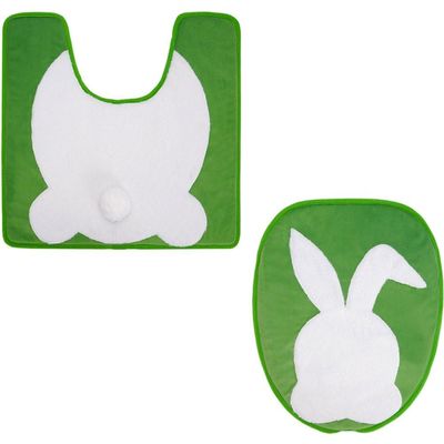 Vobumix 2-Piece Easter Cartoon Bathroom Mat Set