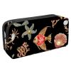 VAPOKF Pencil Case with Turtle, Crab, Coral and Starfish Design, 6 x 21 x 10 cm view 1