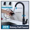 Stainless Steel Kitchen Faucet with Pull-Out Spout and One-Click Stop view 3