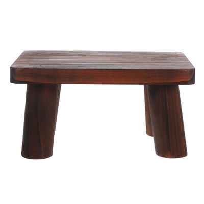 Adjustable Pine Wood Step Stool for Seniors, Foldable Indoor Footstool