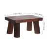 Adjustable Pine Wood Step Stool for Seniors, Foldable Indoor Footstool view 3