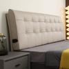 Upholstered Faux Leather Headboard Pillow, Button-Tufted, Lumbar Support, Full Backrest, Khaki, 180.3 cm Straps, California King view 2