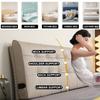 Upholstered Faux Leather Headboard Pillow, Button-Tufted, Lumbar Support, Full Backrest, Khaki, 180.3 cm Straps, California King view 4