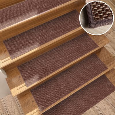 XIEMINLE Self-Adhesive Stair Mats for Children, Older Adults and Pets, Non-Slip Safety Mats, Indoor Runner, Removable Stair Carpet (76 x 20 cm, 7 Pieces, Style 1)