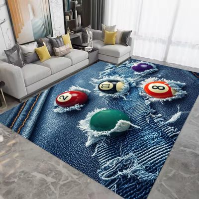 Football Rug, Kids' Room Cartoon Hole-in-the-Wall Football 3D Graffiti Area Rug, Teen Boys' Room Decor, Boys' Room Rug, Gaming Room Rug, 140 x 200 cm, Color 4