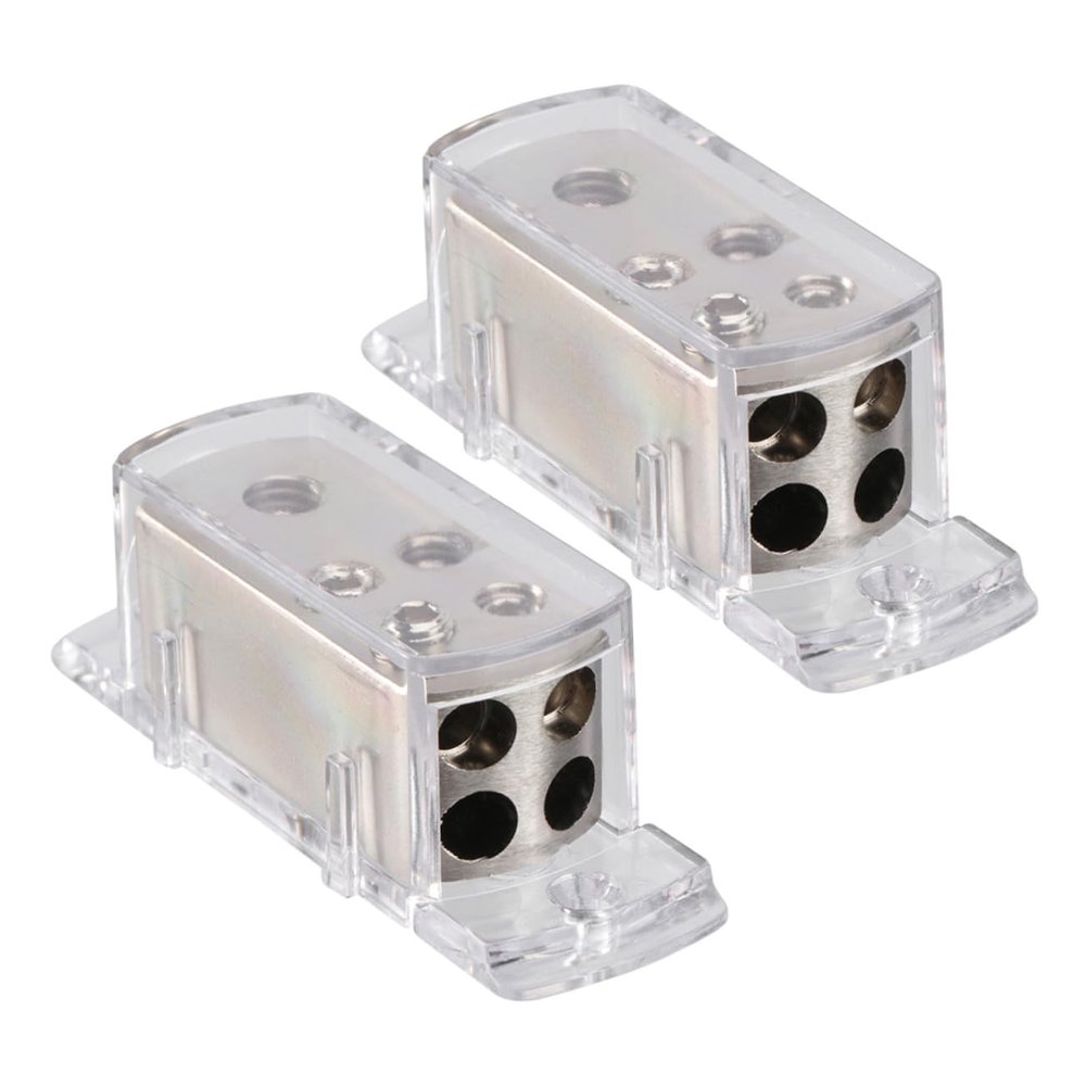 Artibetter 4-Way Power Distribution Blocks, Silver, 2-Pack