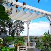 Retractable Sun Shade Sail, Pergola Canopy, Awning with Mounting Kit, Custom Size, Water-Permeable, Off-White (1.1 x 3 m) view 2