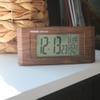 FISHTEC Radio-Controlled Alarm Clock with Mirror Effect, Wood Look, Digital Display view 2