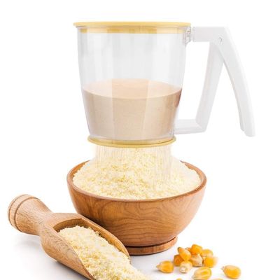 Flour Sifter with Upper and Lower Lids, 6.3 × 4.5 × 4.5 in