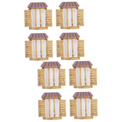 Supvox 8-Piece Resin Mini Window Gnome Garden Decorations, Light Brown