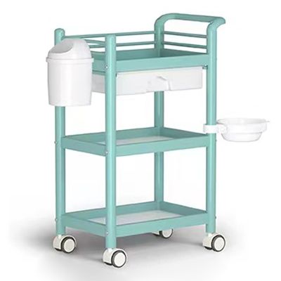 Barber Station Storage Cart with Drawer, Green