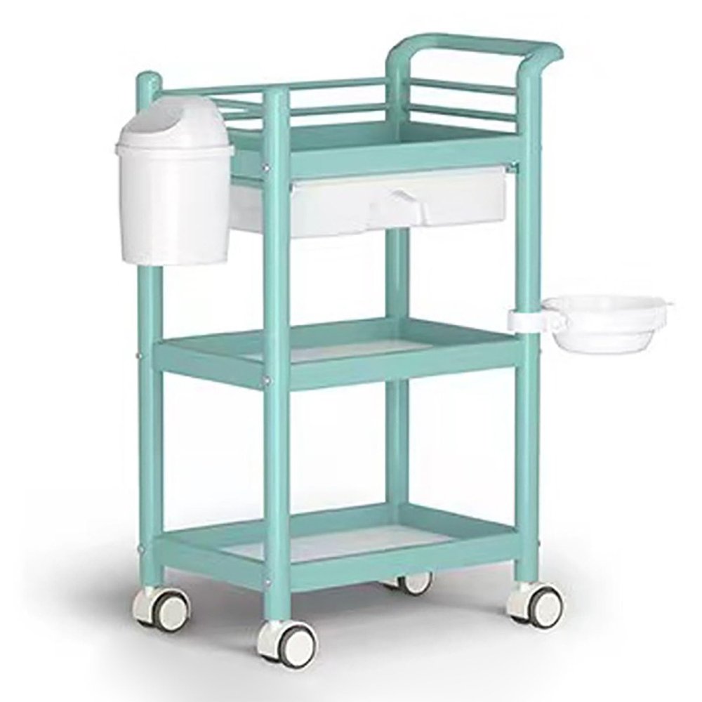 Barber Station Storage Cart with Drawer, Green