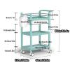 Barber Station Storage Cart with Drawer, Green view 2