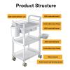 Barber Station Storage Cart with Drawer, Green view 4