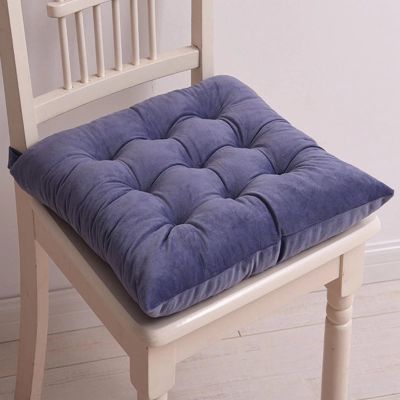 Memory Foam Dining Chair Cushion with Ties, Soft Seat Pad for Kitchen and Dining Chairs, Blue, Comfortable and Multifunctional