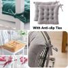 Memory Foam Dining Chair Cushion with Ties, Soft Seat Pad for Kitchen and Dining Chairs, Blue, Comfortable and Multifunctional view 2
