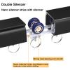 Double Curtain Track Set with Quiet Rollers, 50 x 600 cm, Aluminum Wall-Mount Rails, Black view 3