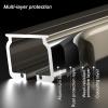 Double Curtain Track Set with Quiet Rollers, 50 x 600 cm, Aluminum Wall-Mount Rails, Black view 4
