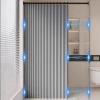 Icegrey Foldable Magnetic Waterproof Shower Curtain with Hooks, Gray, 100 x 180 cm view 1