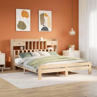 Furniture Item Home Bookcase Bed Without Mattress 180 x 200 cm Super King Solid Pine Furniture
