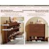 Modern Slim Wooden Shoe Cabinet with Drawer and Hidden Tilt-Out Organizer view 2