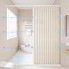 Icegrey Foldable Magnetic Waterproof Shower Curtain with Hooks, Beige, 120 x 180 cm view 1