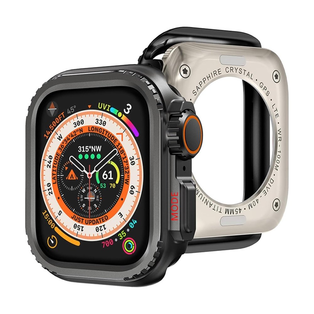CZKE Stainless Steel Bumper Case for Apple Watch, Black
