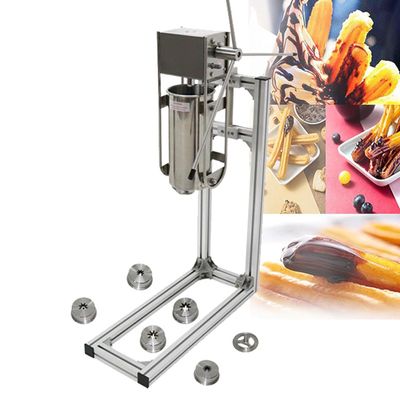 LQQYJSM Commercial Manual Spanish Donut Churro Machine, 5 L, 6 Molds