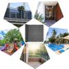 Balcony Sun Shade, 1.1 x 8 m, with Eyelets and Cord, Weather-Resistant HDPE, Light Gray view 2