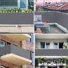 Balcony Sun Shade, 1.1 x 8 m, with Eyelets and Cord, Weather-Resistant HDPE, Light Gray view 3