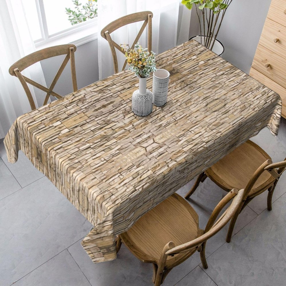 Rustic Brick Wall Tablecloth, Rectangular and Washable