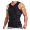 XUEBIN Men's Sweat Sauna Vest with Double Waist Belt, Black, XXL view 2