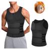 XUEBIN Men's Sweat Sauna Vest with Double Waist Belt, Black, XXL view 3