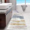 Siunwdiy Gray Hallway Runner Rug 140 x 440 cm, Washable Non-Slip Kitchen Runner view 2