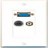 RiteAV 1-Port 3.5 mm and RCA Female-to-Female Coupler Wall Plate with SVGA Jack, White view 1