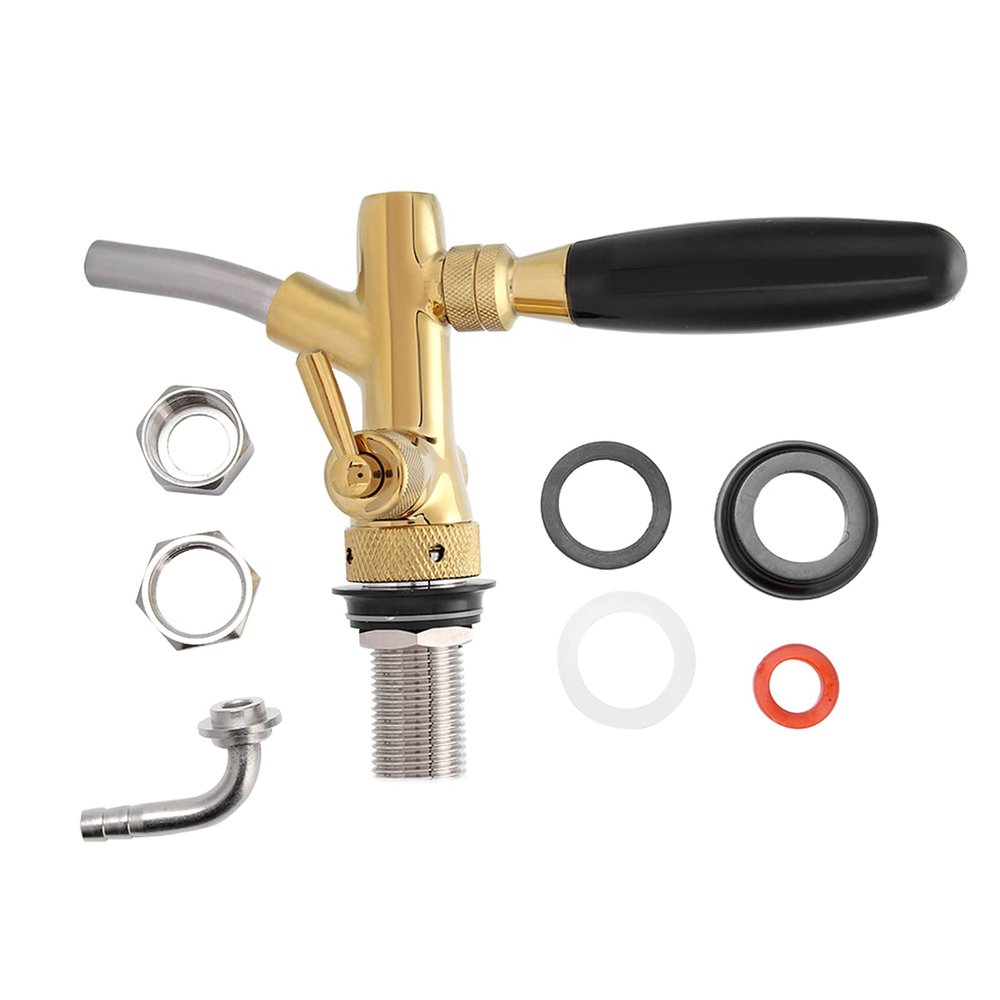 Marhynchus Adjustable Beer Tap, Chrome-Plated Stainless Steel Beer Faucet for Home Bars, Hotels, and Restaurants (Gold)